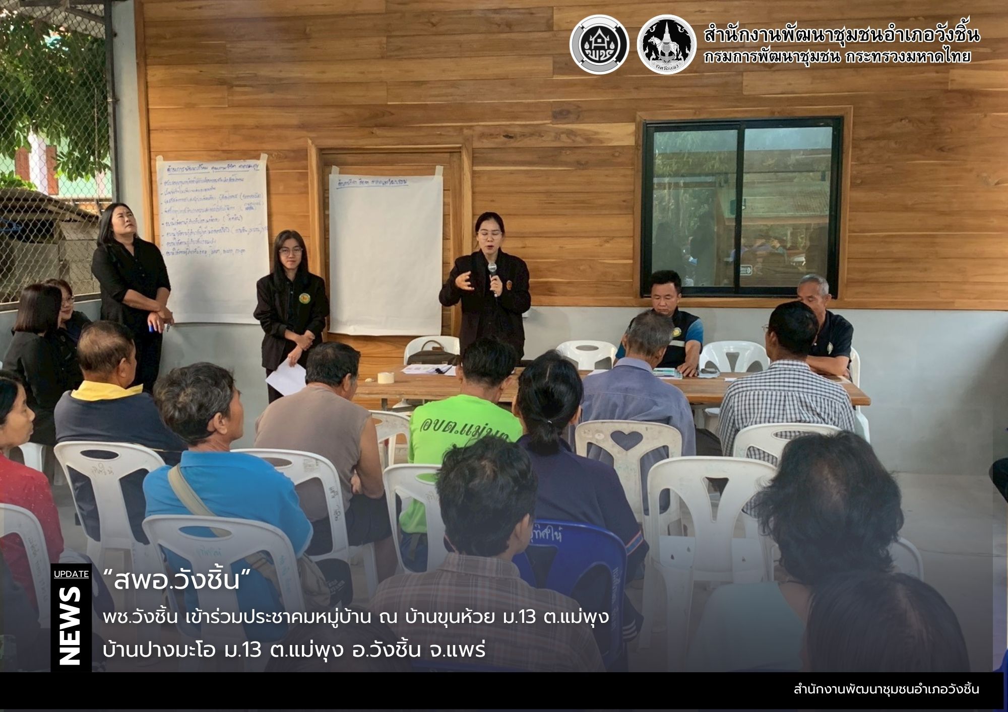 พช.วังชิ้น เข้าร่วมประชาคมหมู่บ้าน ณ บ้านขุนห้วย ม.13 ต.แม่พุง