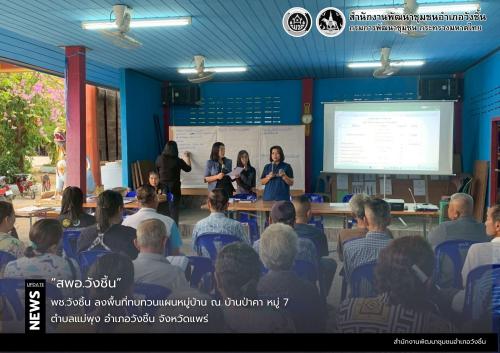 พช.วังชิ้น ลงพื้นที่ทบทวนแผนหมู่บ้าน ณ บ้านป่าคา หมู่ 7